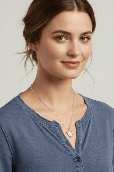 Kardia Mixed Metal Crystal Accent Heart Necklace