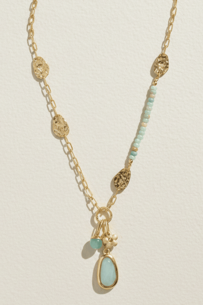 Kryso Long Chain Necklace with Multi Charm Center