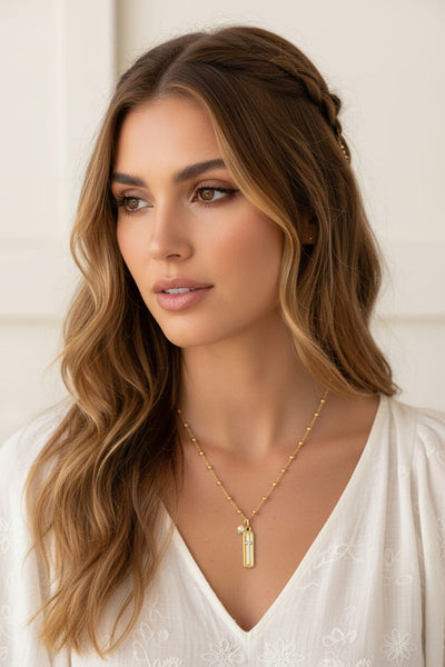 Kui Mix Metal Charm and Pearl Ball Accent Chain Necklace