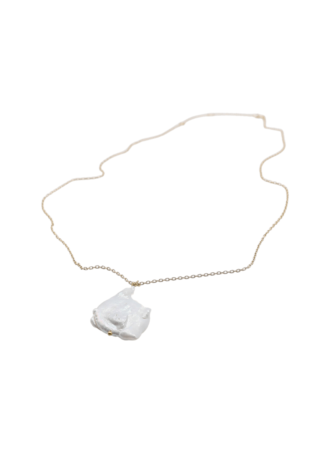 Large Baroque Pearl on Dainty Chain Necklace