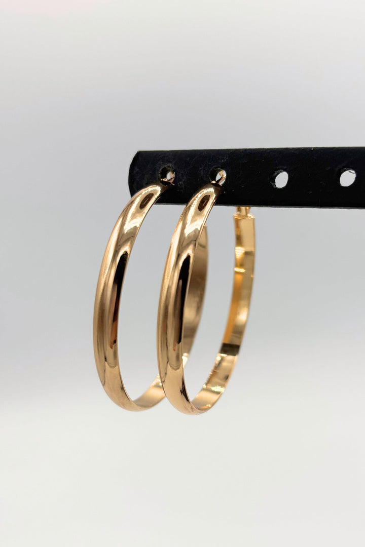Large Classic Hoop Earrings with Slight Tapered Edges