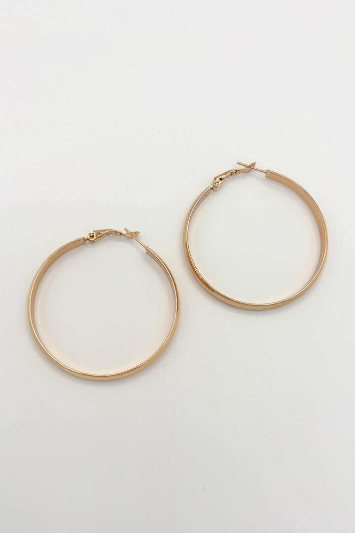 Large Classic Hoop Earrings with Slight Tapered Edges