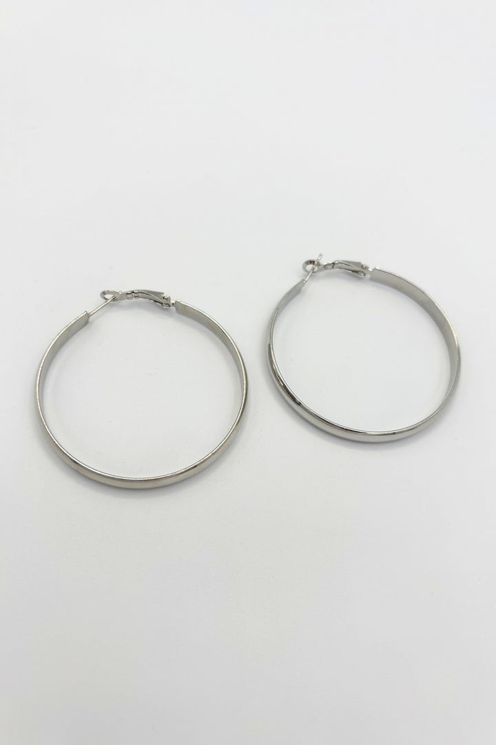 Large Classic Hoop Earrings with Slight Tapered Edges