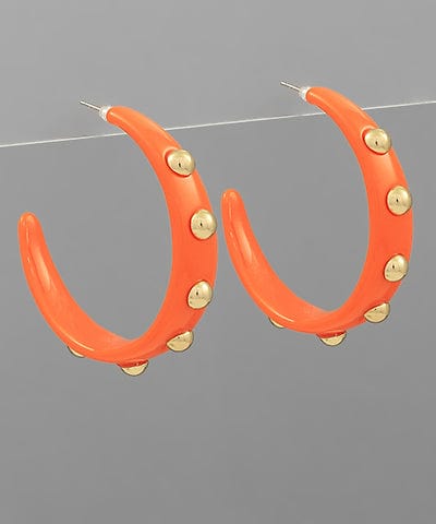 Large Gold Studded Formica Open Hoops