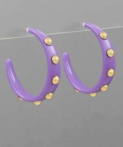 Large Gold Studded Formica Open Hoops