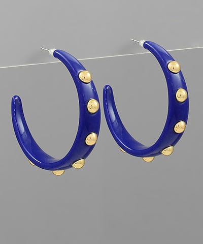 Large Gold Studded Formica Open Hoops