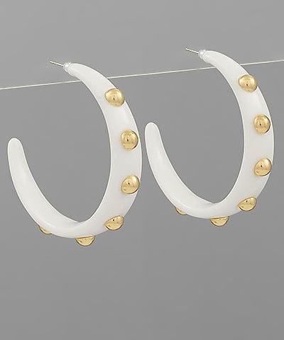 Large Gold Studded Formica Open Hoops