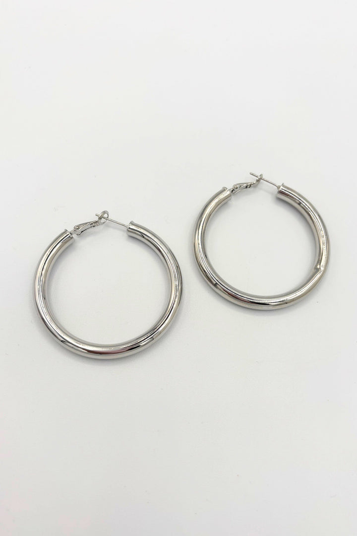 Large Size Thick Tube Hoops with Lever Back Closure