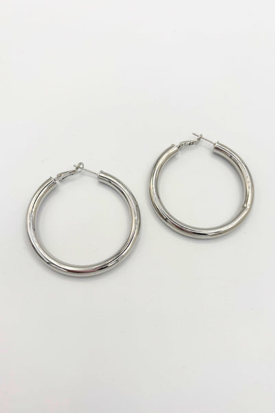Large Size Thick Tube Hoops with Lever Back Closure