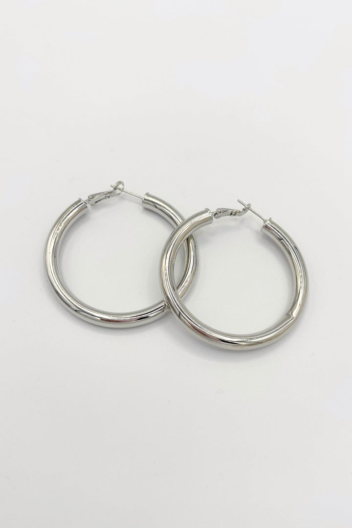 Large Size Thick Tube Hoops with Lever Back Closure