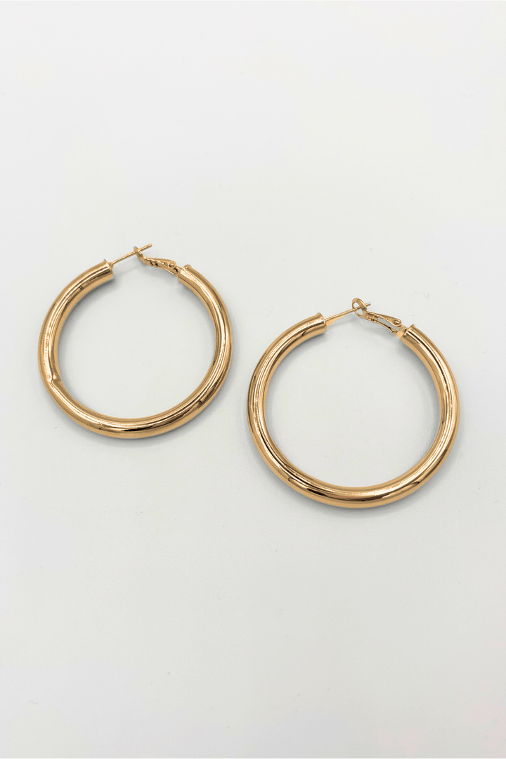 Large Size Thick Tube Hoops with Lever Back Closure