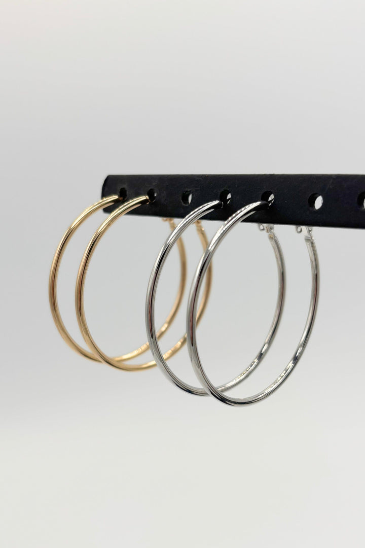 Large Thin Tube Hoop Earrings