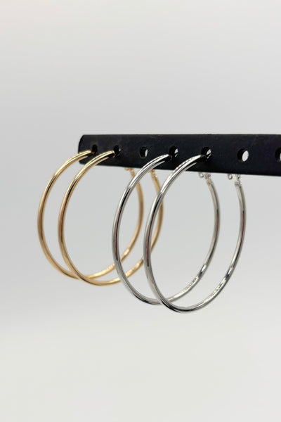 Large Thin Tube Hoop Earrings