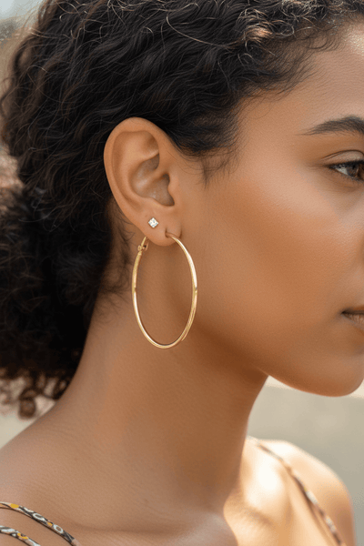 Large Thin Tube Hoop Earrings