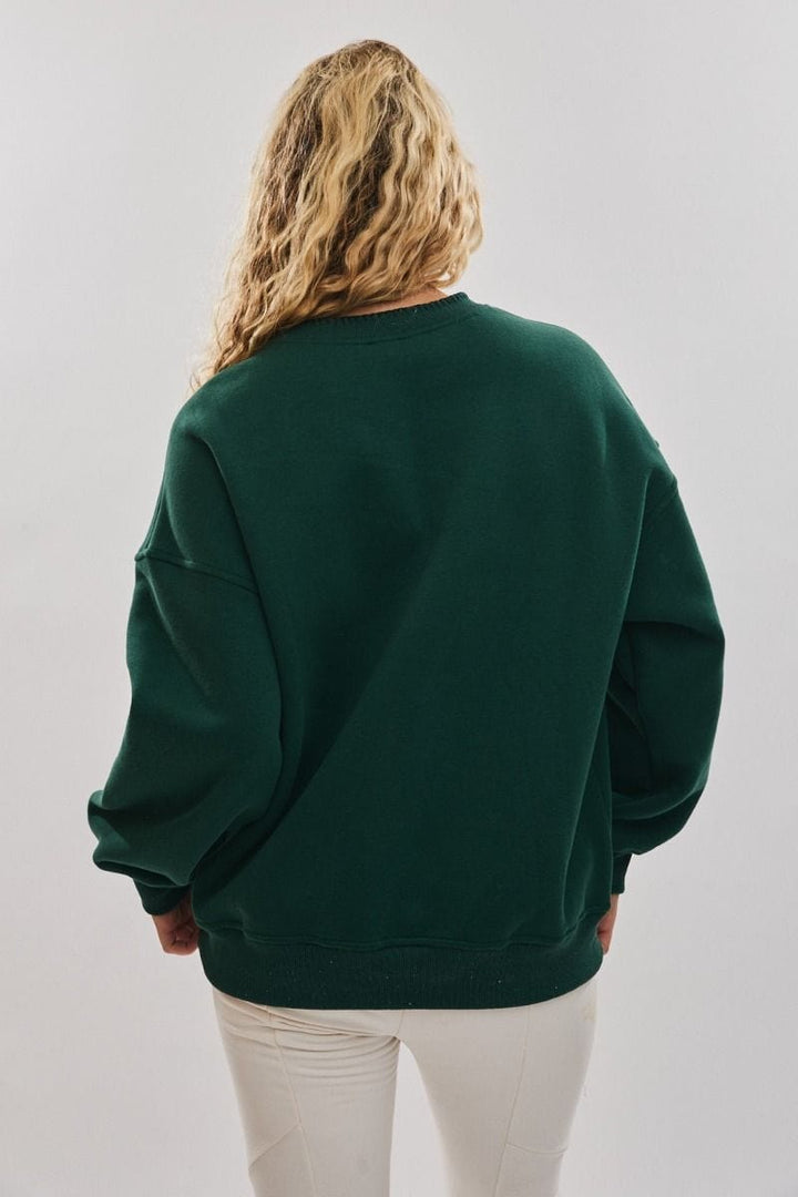 Le Lis Christmas Embroidered Graphic Solid Crewneck Sweatshirt