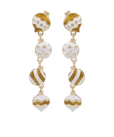 Linear Christmas Ornament Drop Earrings