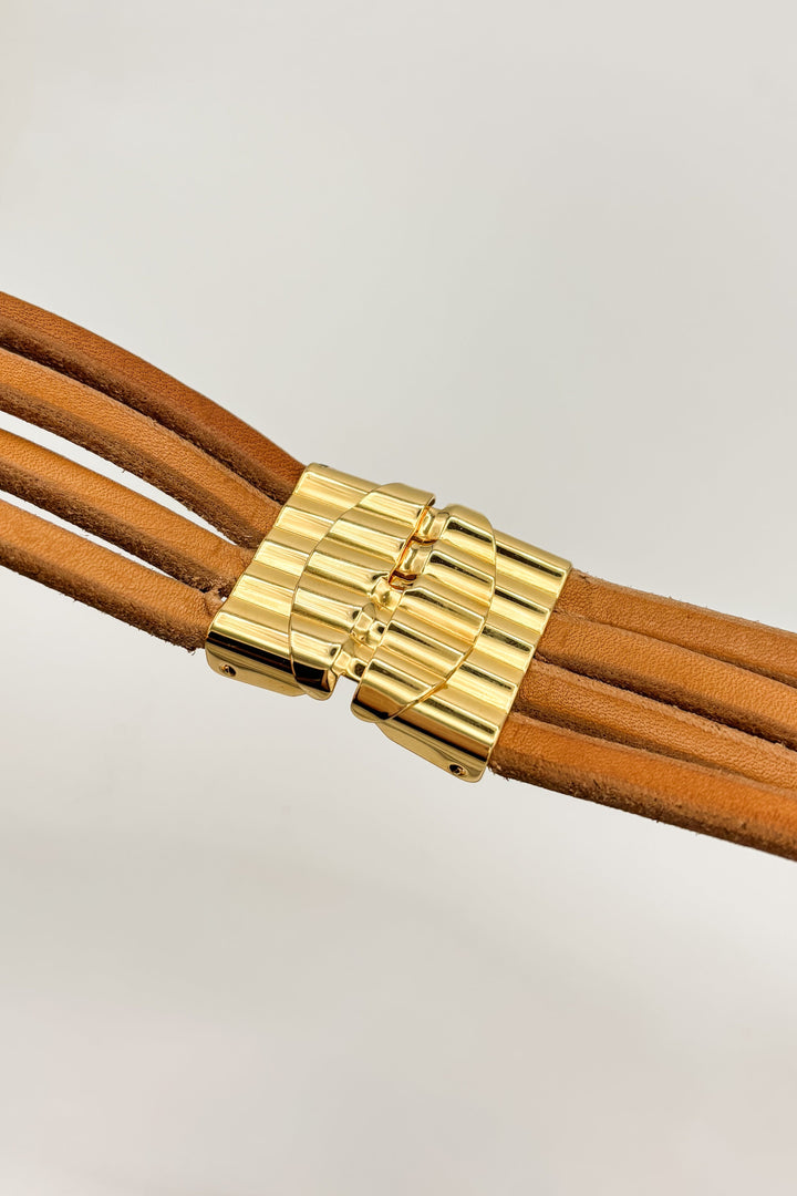 Lyanna 4-Strand Genuine Leather Knot Belt with Vintage Italian Elements