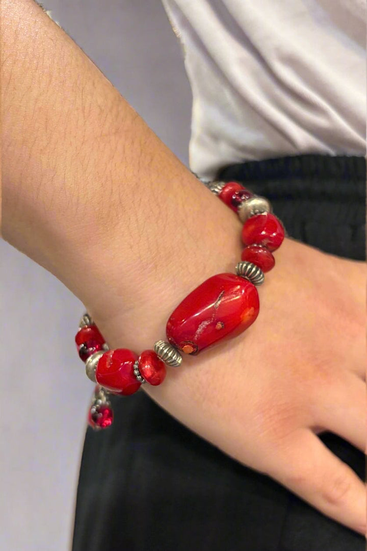 Mag Chunky Genuine Stone Bead Mix Bracelet