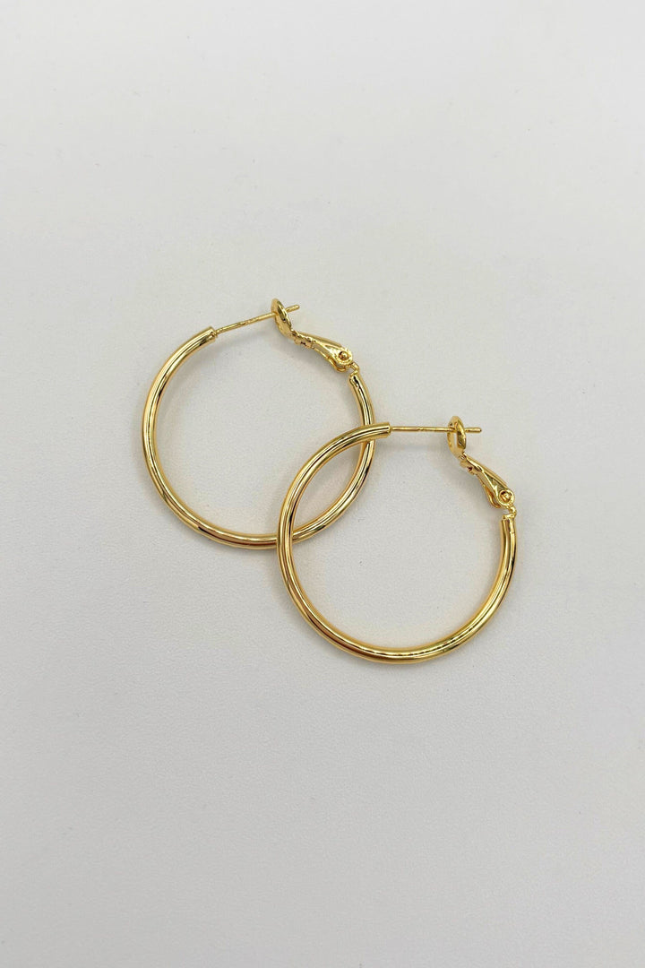 Medium Lever Back Subtle Geometric Etched Hoop Earrings