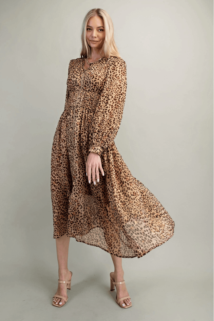 leopard metallic dress Metallic Leopard Printed Maxi Dress  Joey Lynn Boutique
