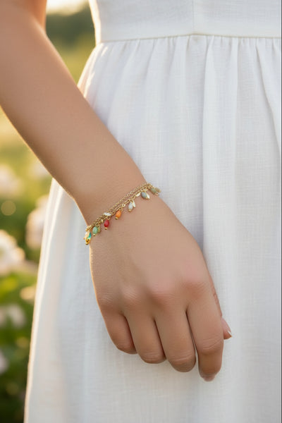 Molla Confetti Dainty Triple Layer Chain Bracelet
