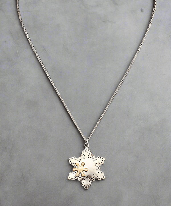 Multi Metal Winter Snowflake Short Necklace