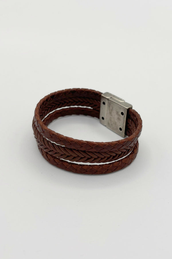 Multi Strand Braided Leather Bracelet