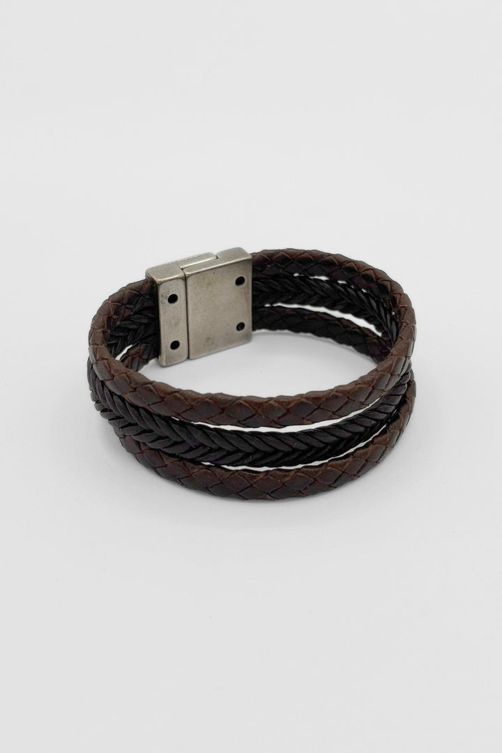 Multi Strand Braided Leather Bracelet