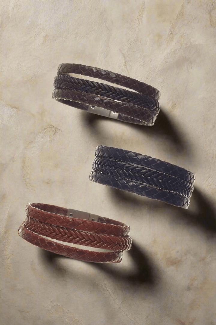 Multi Strand Braided Leather Bracelet