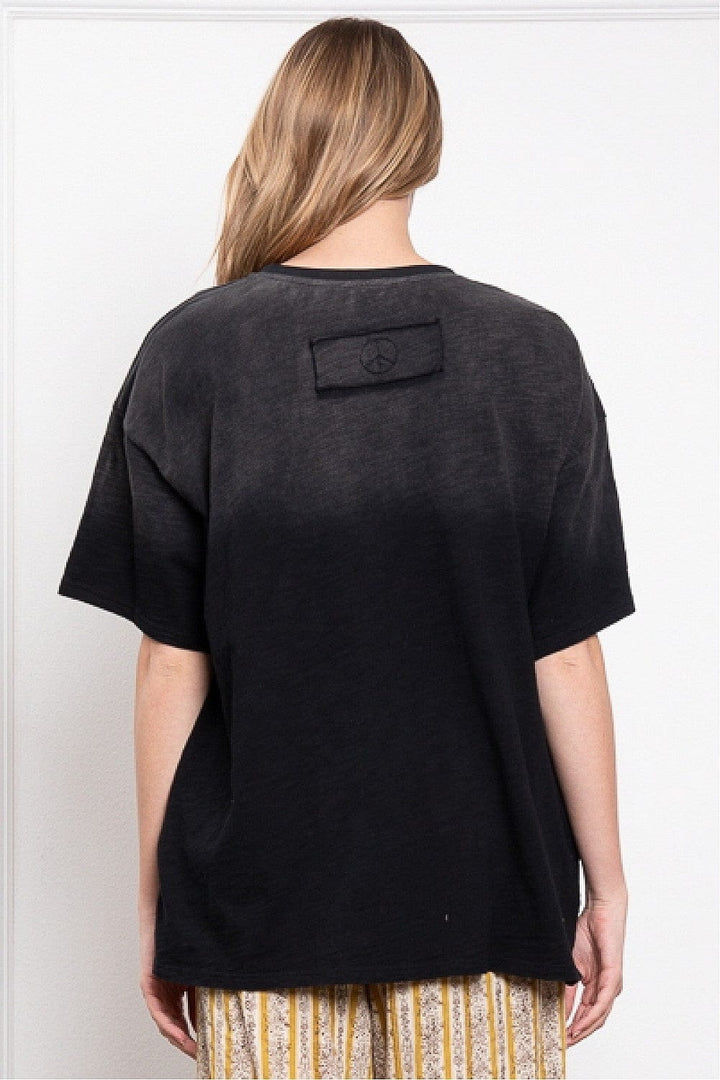 Mystical Nature Print Mineral Washed Graphic T-Shirt