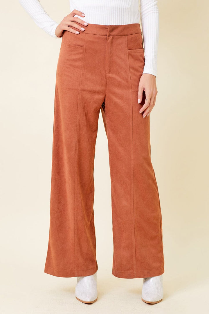 Mystree Suede High Rise Straight Pants