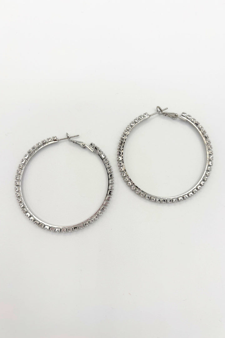 Navette Set Crystal Large Lever Back Hoop Earrings