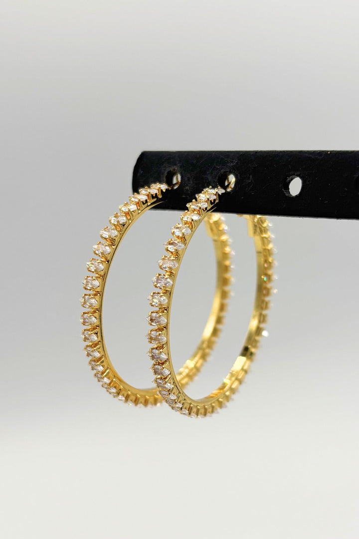 Navette Set Crystal Medium Lever Back Hoop Earrings