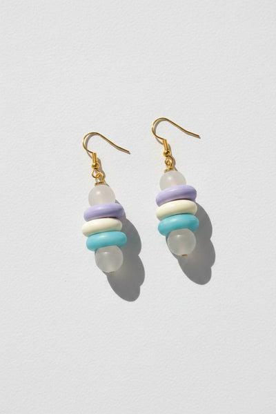 Nemi Handmade Colorful Stacked Donut Bead Dangle Earrings