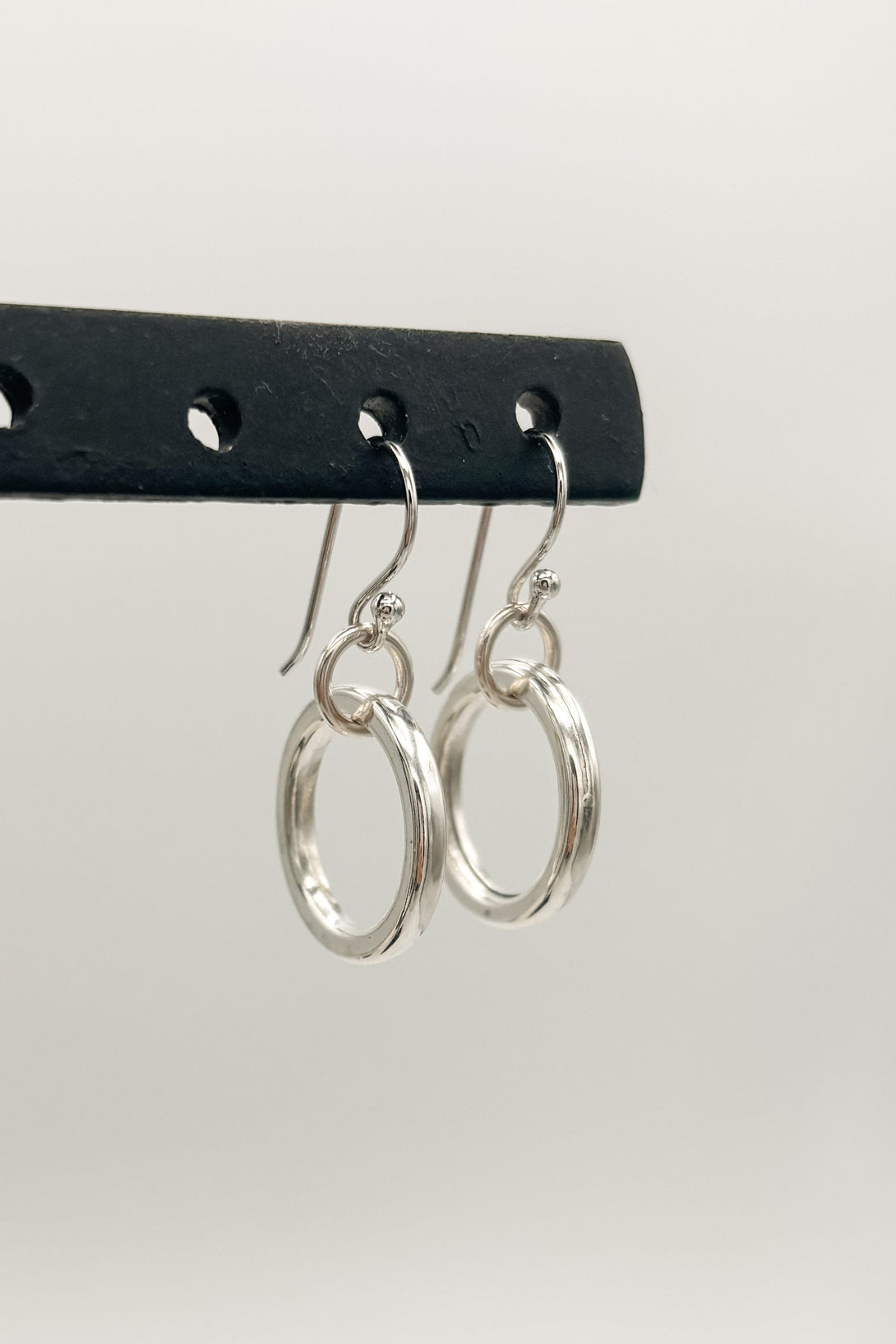Nora Simple Silver Ring Dangle Earrings