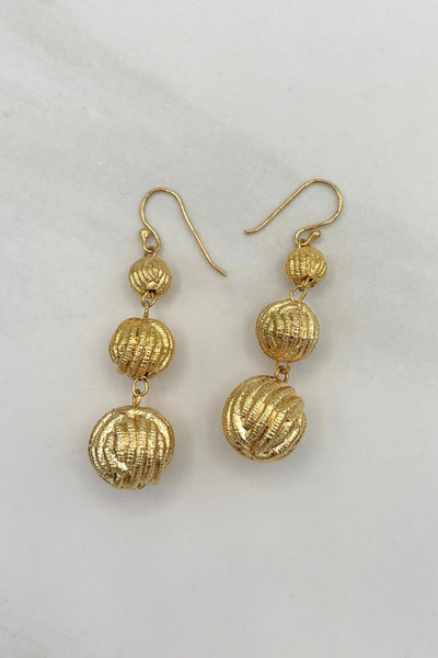 Nyx Rope Ball Style Multi Size Bead Dangle Earrings