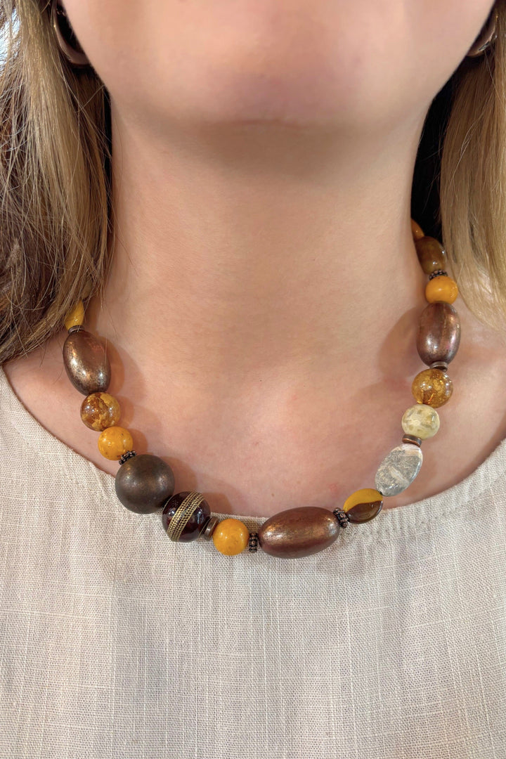 Oreta Handmade Mixed Genuine Stone Beaded Necklace