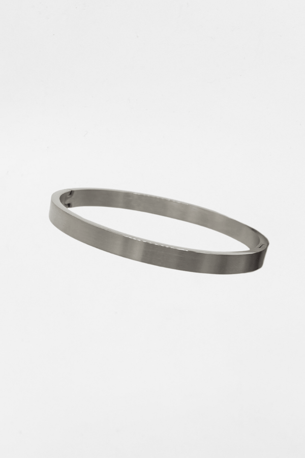Plain Stainless Steel Hinged Bangle Bracelet