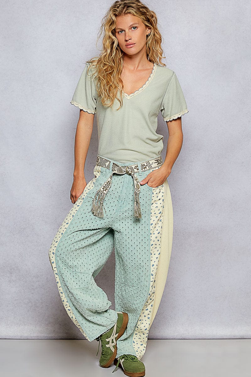POL Braided Ends Woven Aztec Patterned Belt