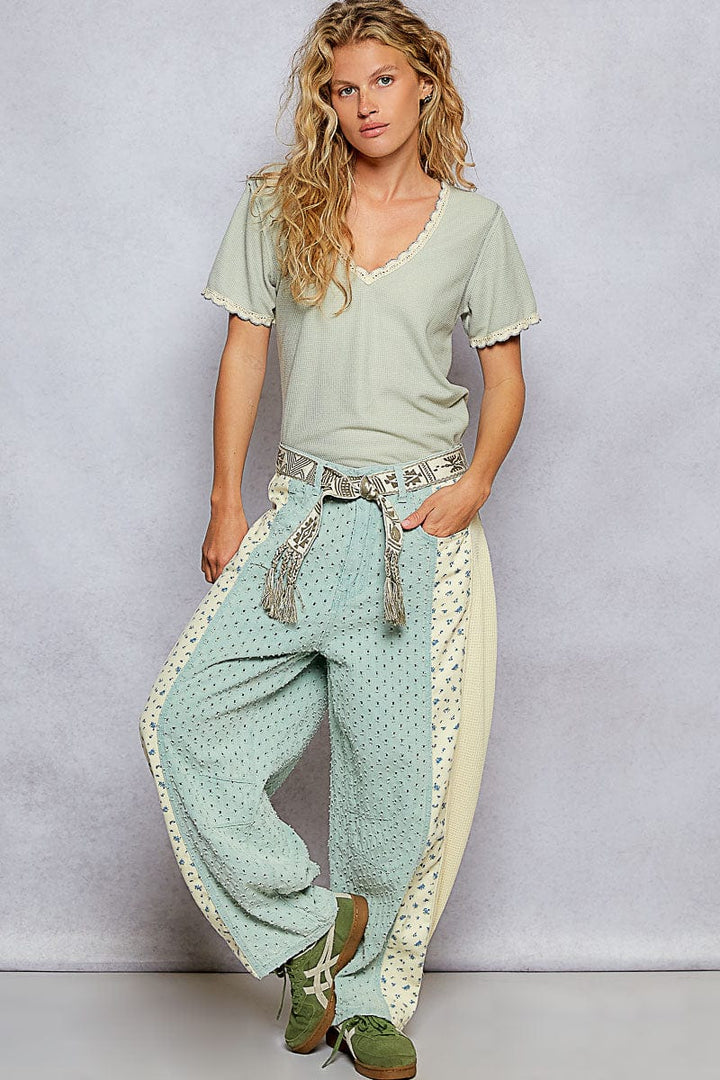 POL Braided Ends Woven Aztec Patterned Belt