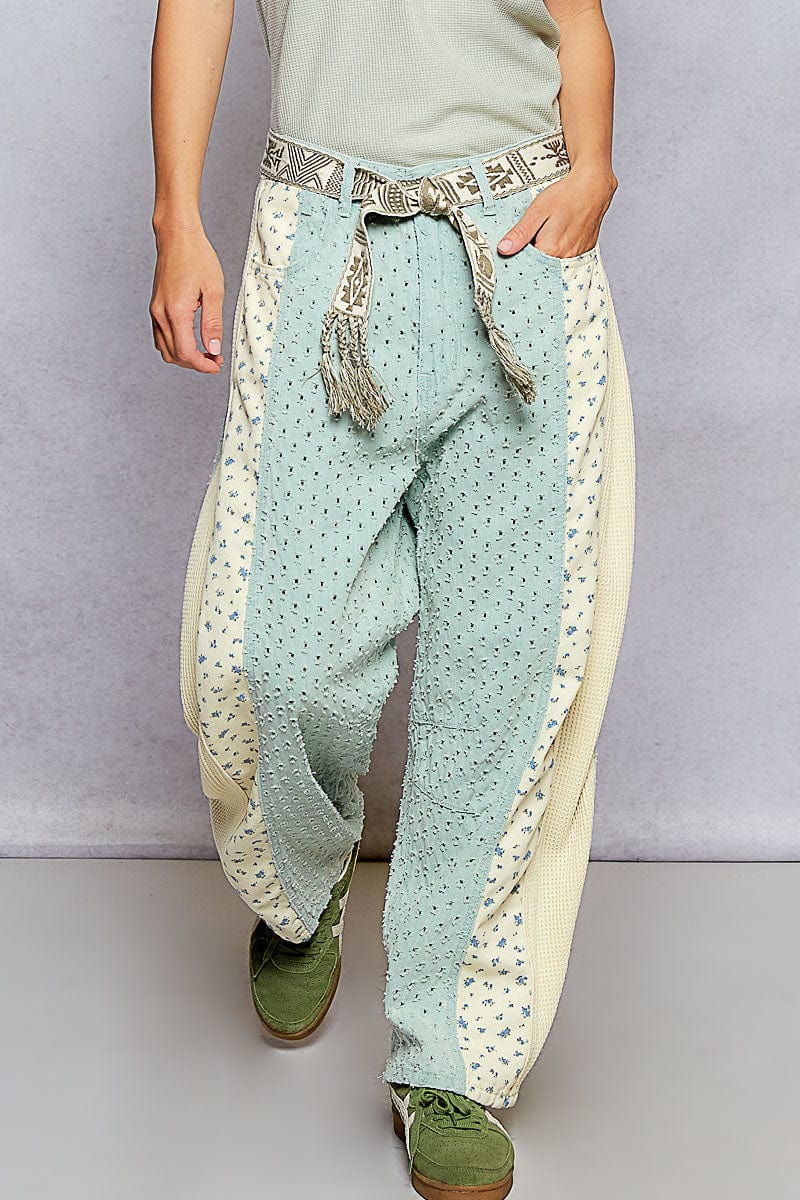 POL Braided Ends Woven Aztec Patterned Belt