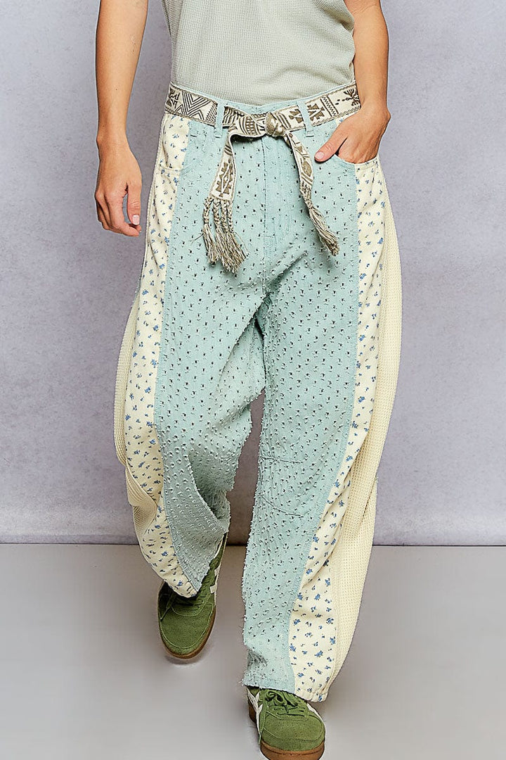 POL Braided Ends Woven Aztec Patterned Belt