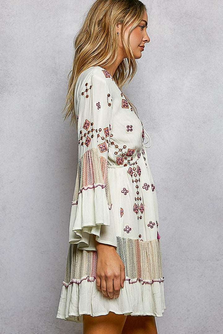 aztec print long sleeve dress Tribal Print Long Sleeve Dress, Ethnic Aztec Outfit
