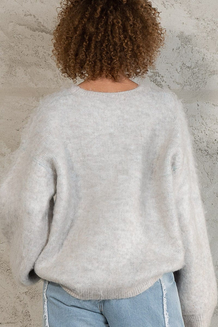 POL Clothing Faux Mohair Pullover Sweater