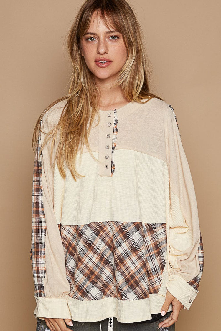 POL Thermal Quilted Knit Cropped Top