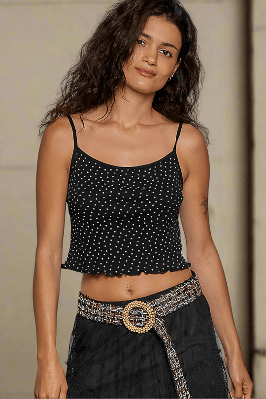 POL Colorful Tweed Mix Fabric Belt with Large Bead Wrapped Belt Buckle
