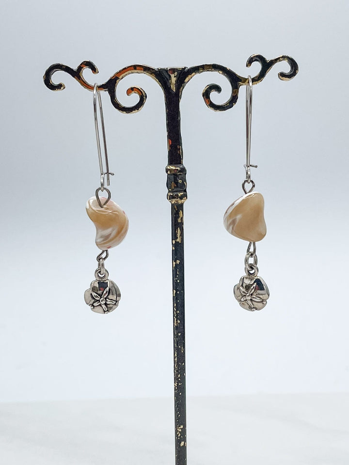 Precious Stone with Decorative Charm Earrings