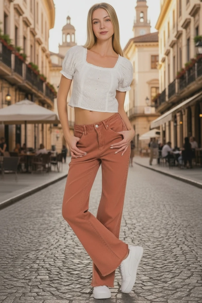 JEANAページ Leenah 32 Inch Wide Leg Jean - Sound Check - PAIGE