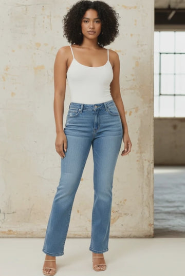 Judy Blue Mid Rise Lightly Distressed Bootcut Jeans