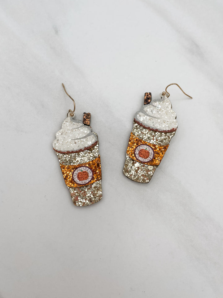 Pumpkin Latte Glitter Earrings